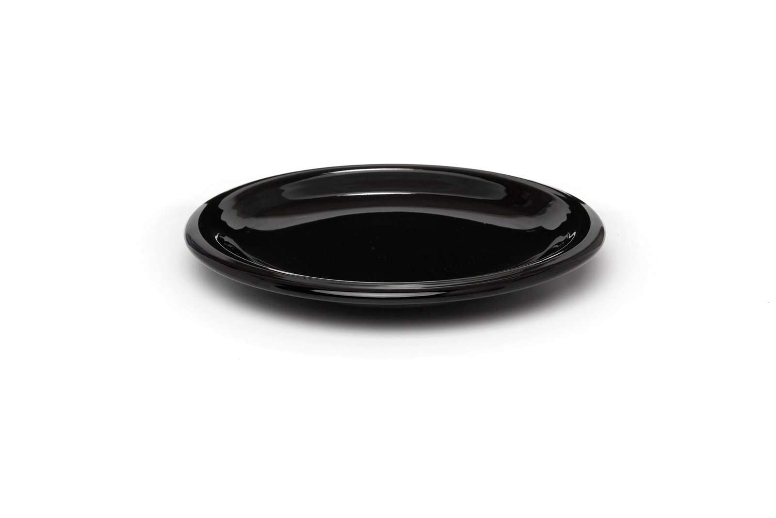 Plato de postre 8103 de cerámica, línea 8000, color negro