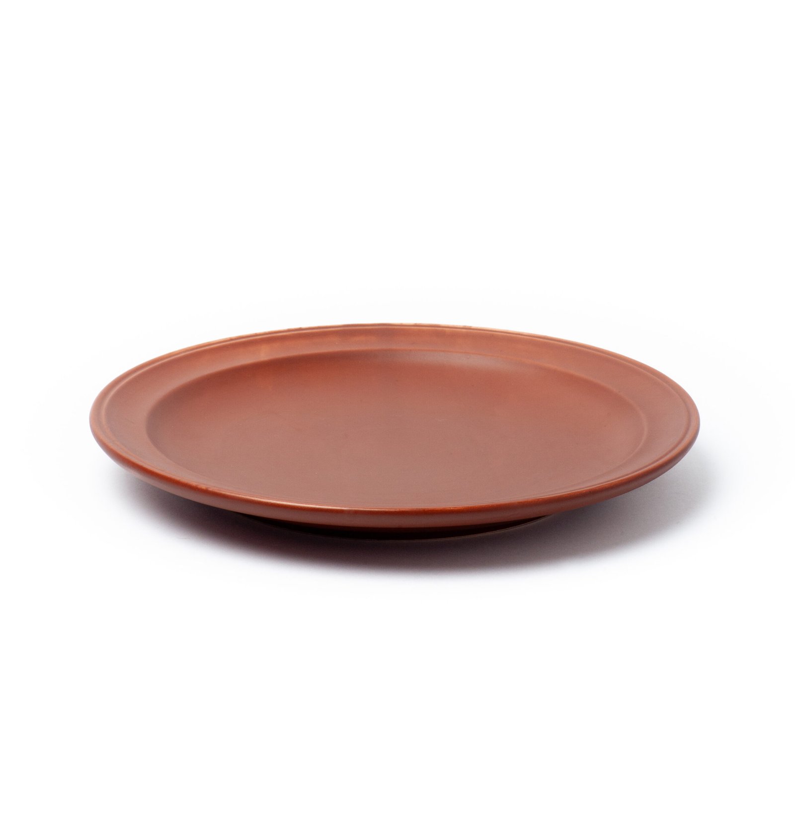 Plato playo de cerámica, línea 3000, color chocolate
